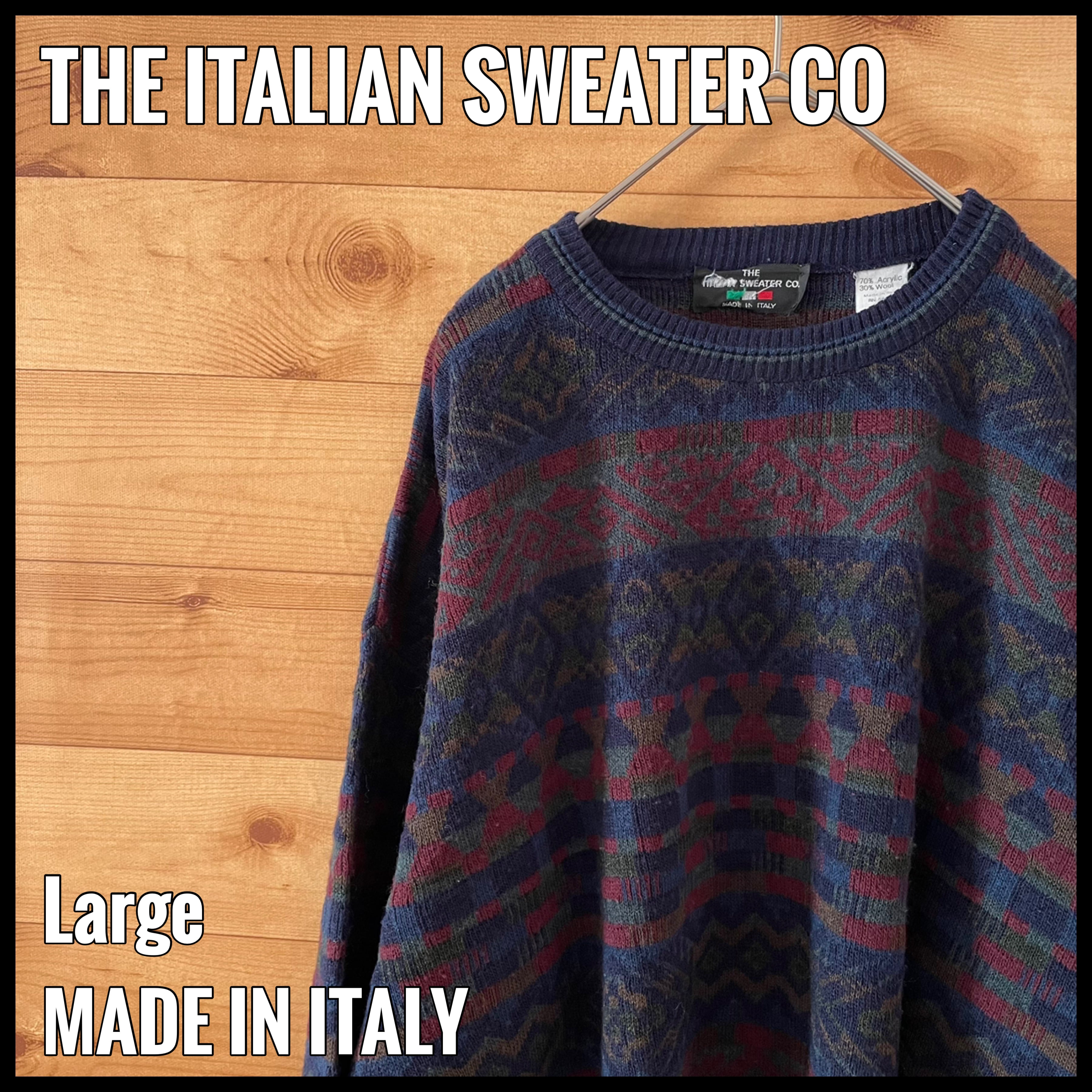 THE ITALIAN SWEATER CO】イタリア製 ウール アクリル 柄ニット ...