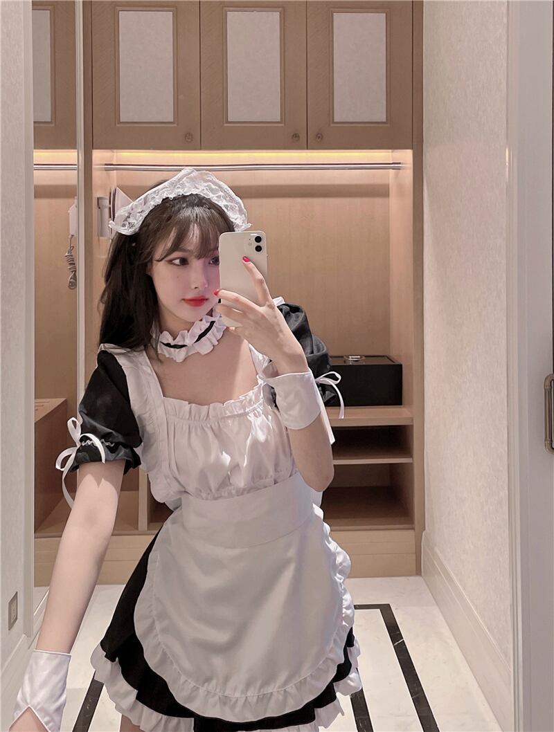 ドレス スタンダードリボン半袖スリーブスカート サマー ショート レトロ ハーフスリーブ 夏物 スクウェア ブラックストロベリース47580616237