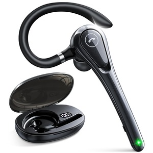 【努力特価】ヘッドセット bluetooth 片耳 Bluetooth ヘッドセット イヤホン片耳 耳掛け式 最大100時間連続使用 充電ケース付き LEDバッテリー残量ディスプレイ 左右耳兼用 ハンズフリー通話可 マイク内蔵 SIRI/ミュート機能 CVC8.0ノイズキャンセリング 運転/テレワーク/LINEチャット/zoom会議/ビジネスチャット等に対応