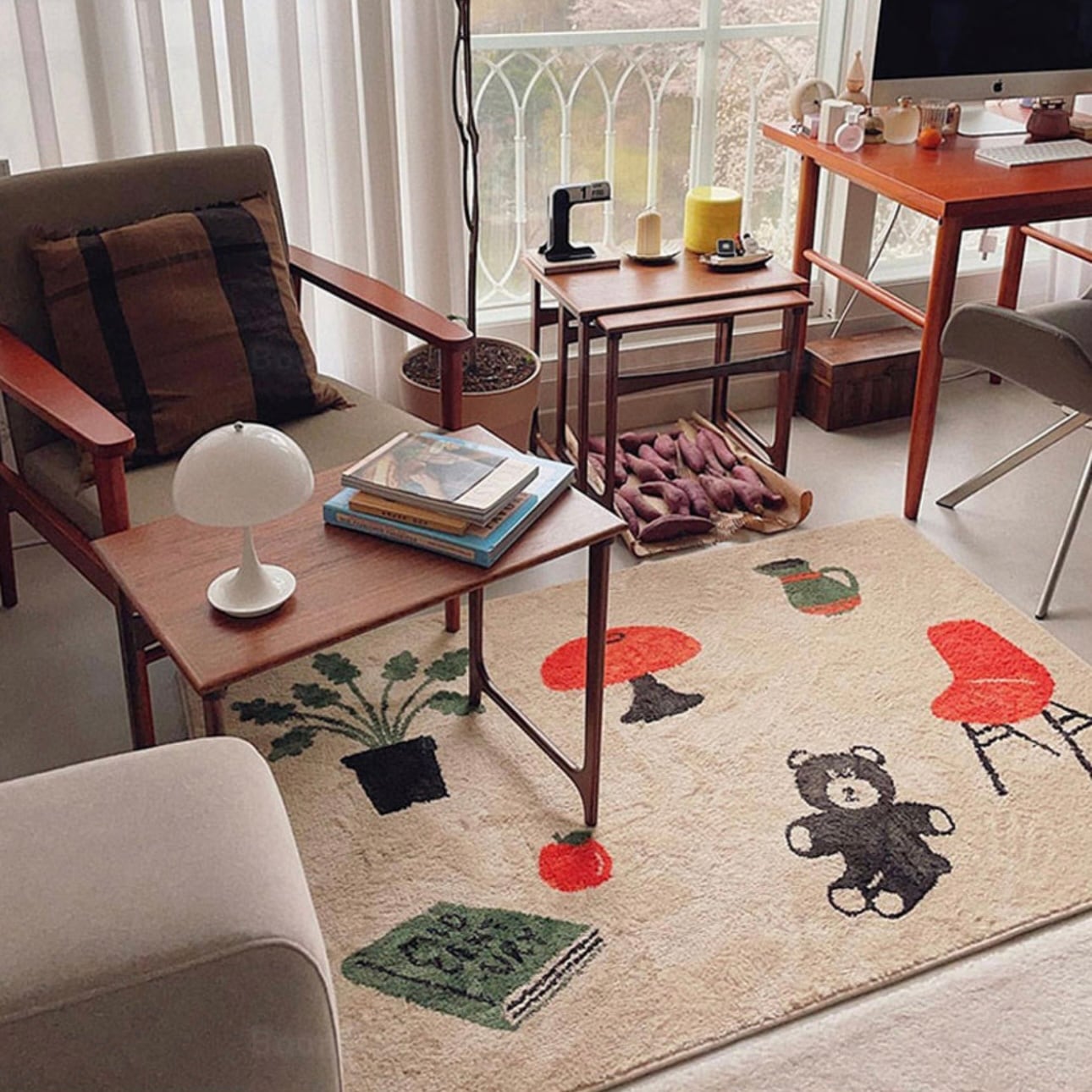 mid century rug 3size 2colors / ミッドセンチュリー ラグ カーペット