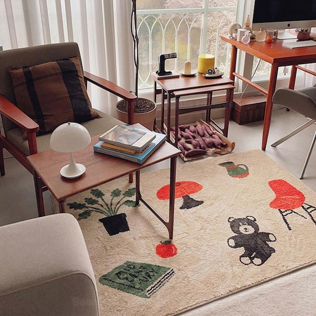 mid century rug 3size 2colors / ミッドセンチュリー ラグ カーペット フットマット 北欧 韓国インテリア