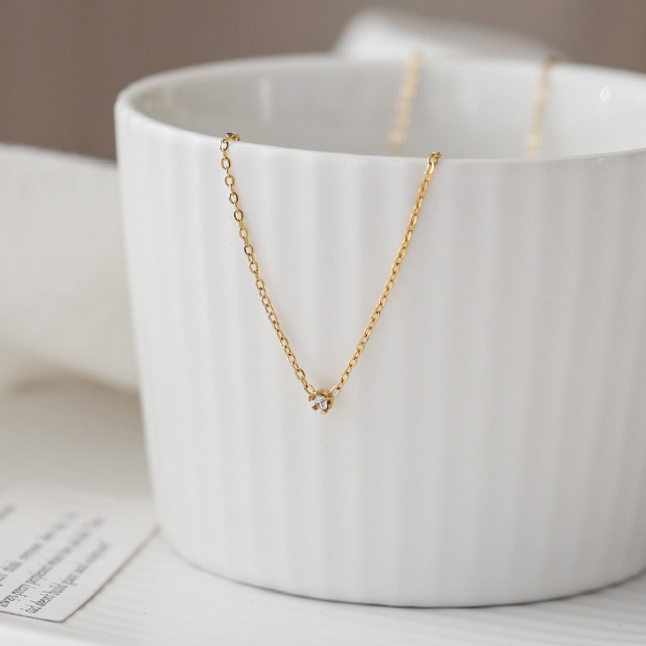 スモールビジューネックレス Me1676