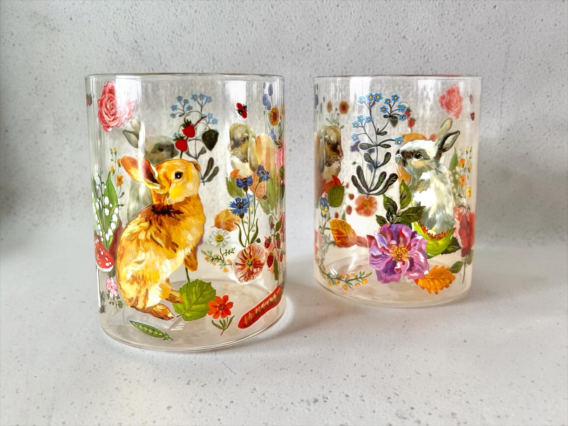 Nathalie Lete Heat resistant Middle glass 2set Rabbit