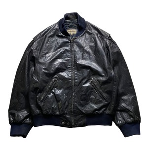 vintage oversized leather bomber jacket
