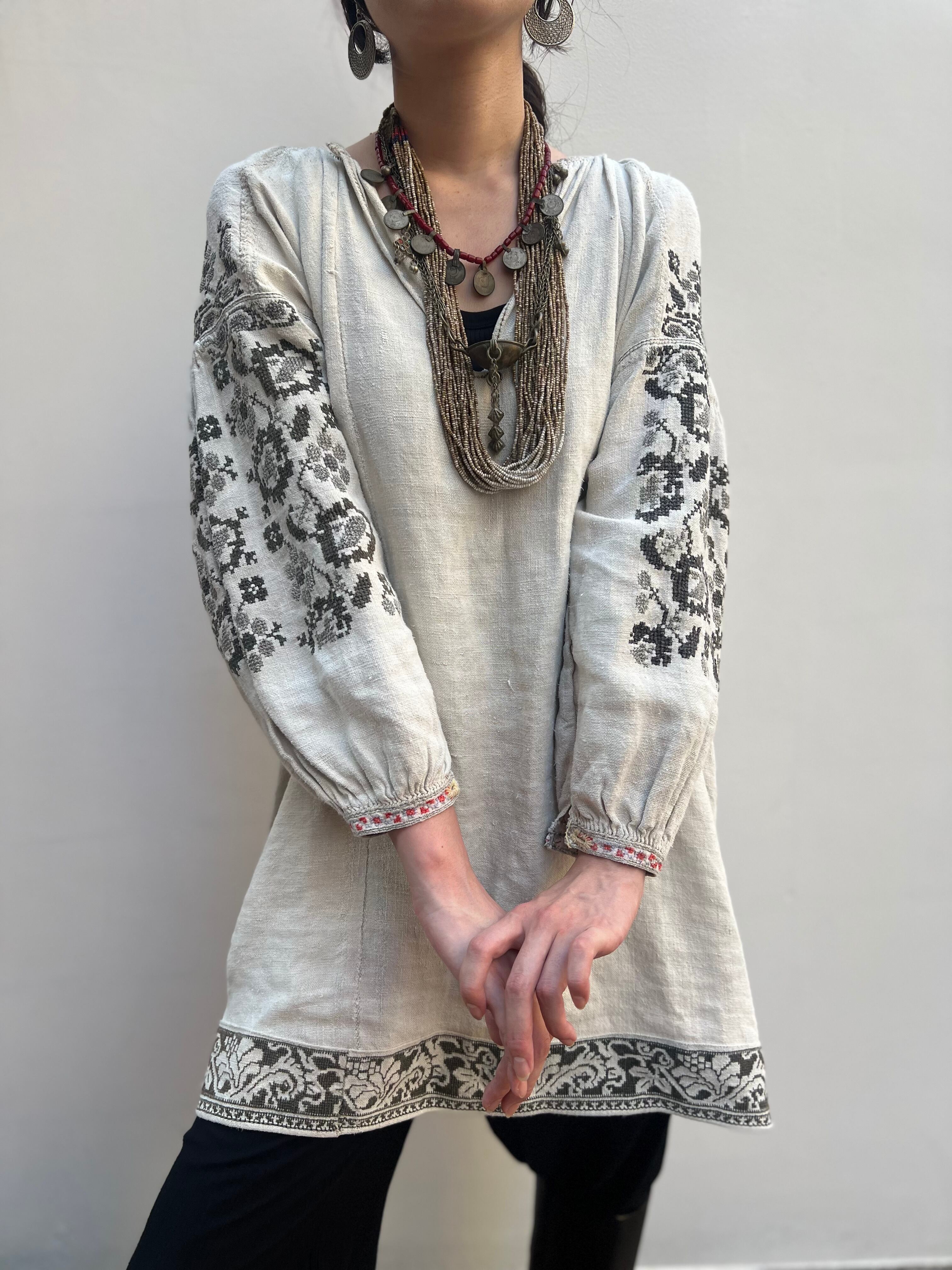Vintage Ukraina linen tunic ( ヴィンテージ ウクライナ リネン 