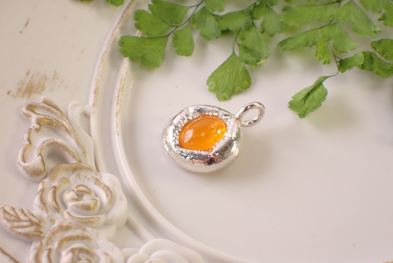 ファイヤーオパールペンダントトップ シルバー925 [D11‐107]