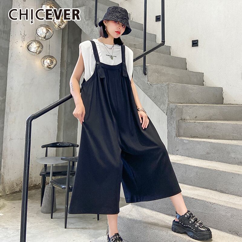 CHICEVERレースアップジャンプスーツレディーススクエアカラースリングノースリーブフリーサイズルーズジャンプスーツ2020夏 サマー 夏物 スクウェア 6base544897946326