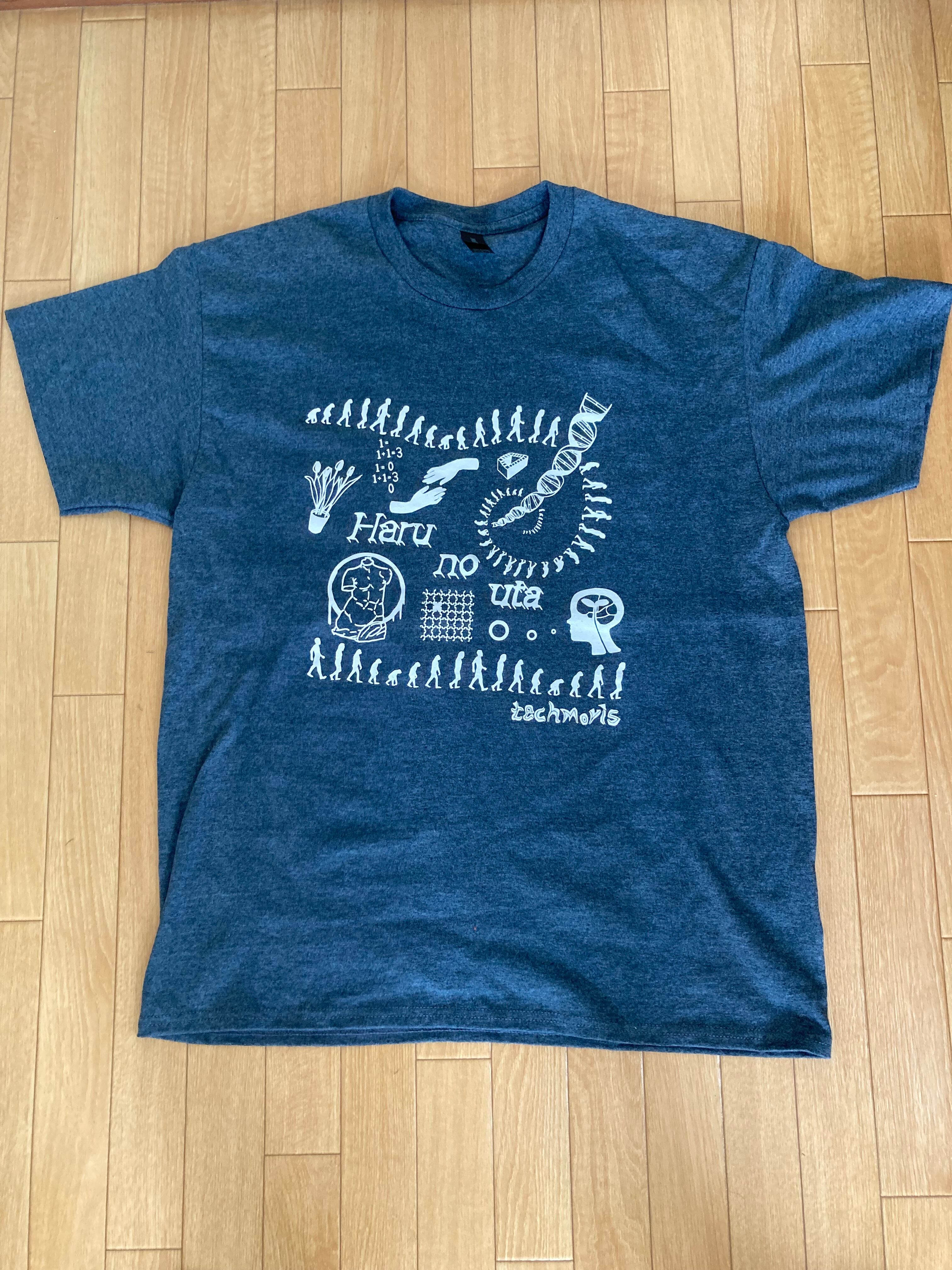3/14黒T はると Haru no uta ジャケットTシャツ ダークヘザー | techmorhythm store
