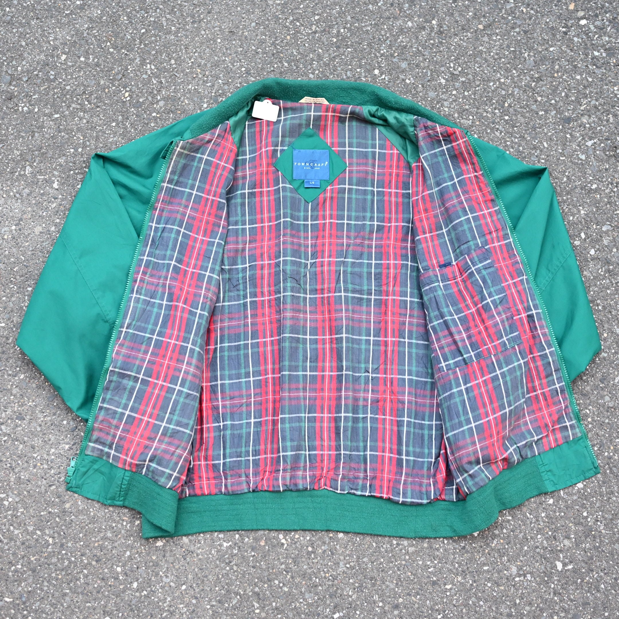 80s マカウ製 TownCRAFT ハリントン タータン裏地ジャケット AKB