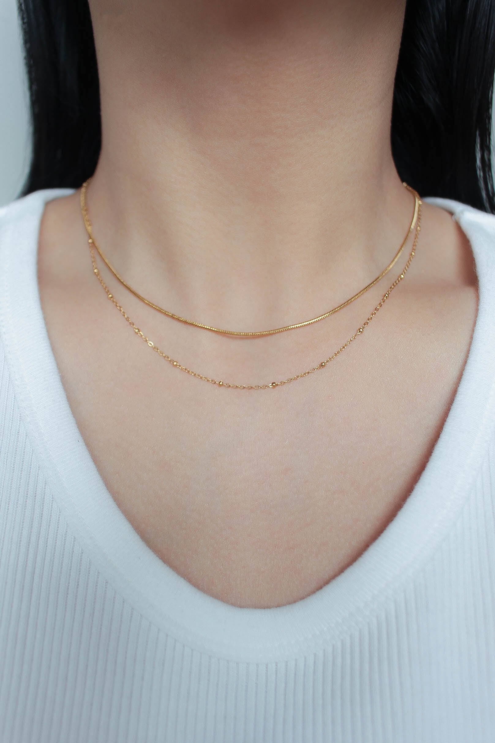 5/9(sat)新色発売 Dot Snake Layer Necklace | ebine(エビネ)|金属