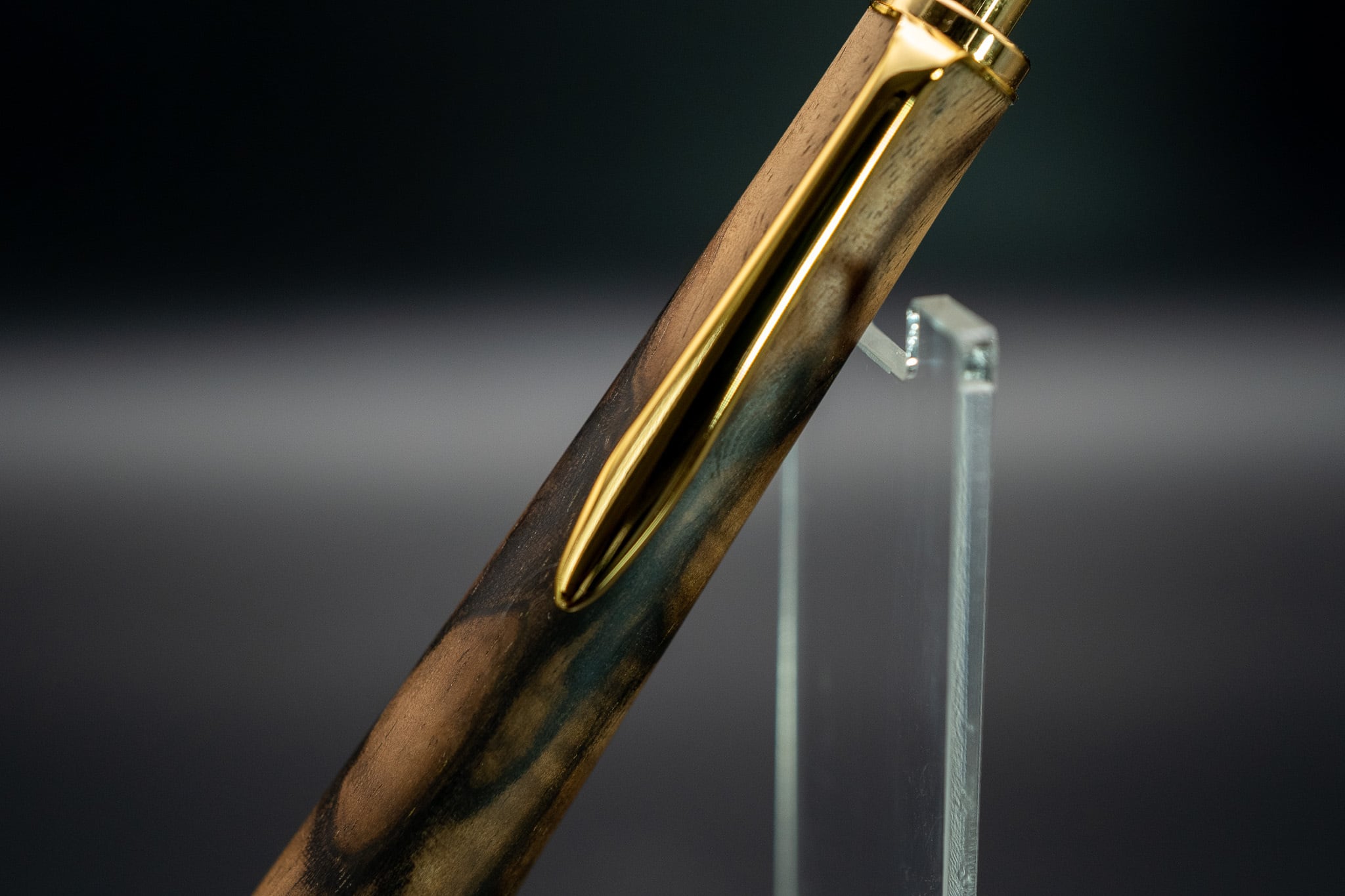 【魅惑の黒い紋様】 黒柿孔雀杢 極上 縮杢 gold MP