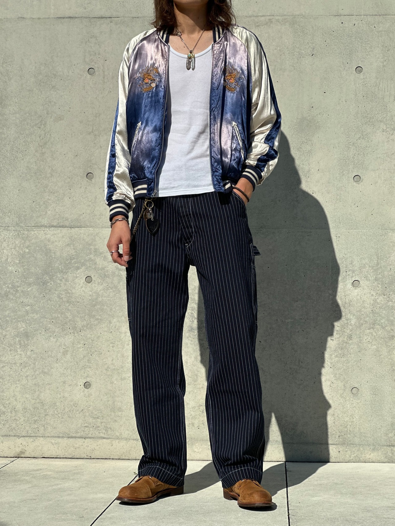 Wabash Stripe Straight Work Pants