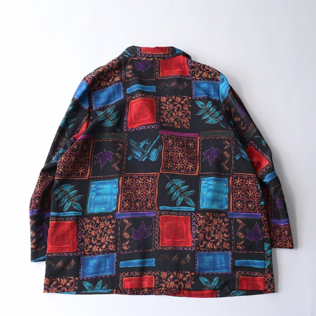 square art pattern super big easy tailored jacket