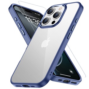 【人気】iPhone 16 Pro ケース ブルー レンズ・ガラス保護付き 黄変防止 アイフォン16 プロ用 耐衝撃 アイフォン 16 ぷろ用 指紋防止 落下防止 耐久性 ストラップホール付き 薄型 軽量 ソフト ワイヤレス充電対応 アイホン16pro（6.3インチ）カバー