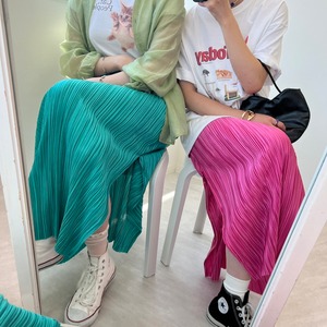 color pleats skirt_LN01372