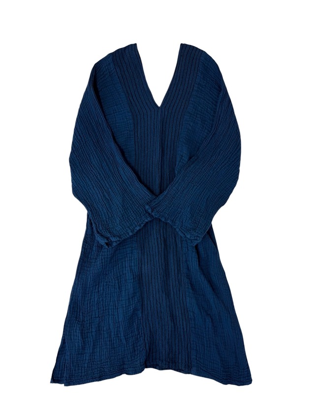 ダブルガーゼ  チュニックドレス　ネイビー