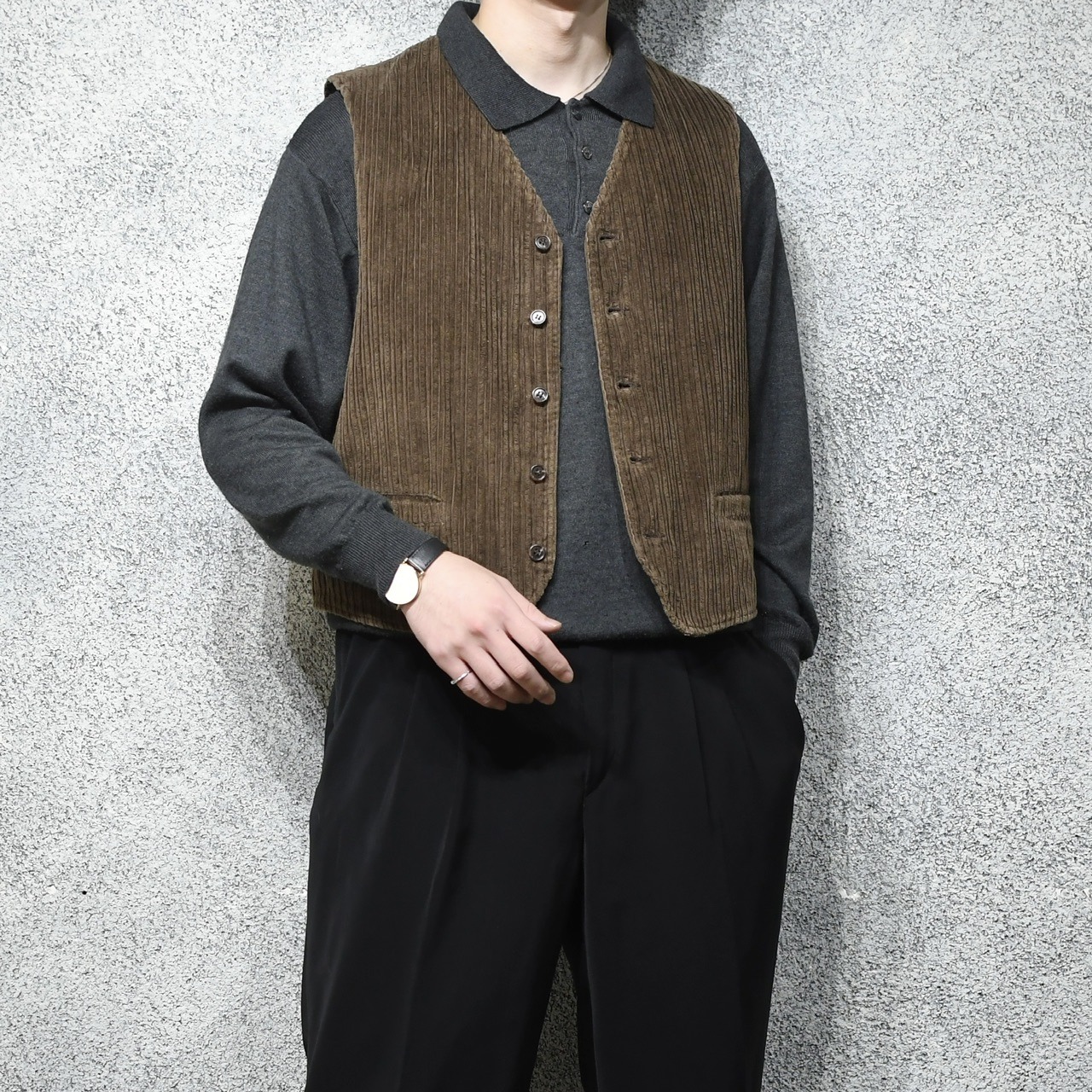 brown corduroy vest