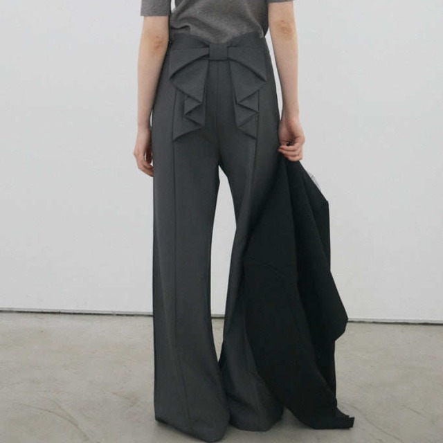 Bow decoration reversible casual fashion long pants (SN373)