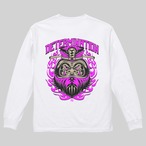 閻魔達磨 ロングTシャツ 白生地×蛍光色　ピンク/緑/オレンジ/青【TIKTOK】