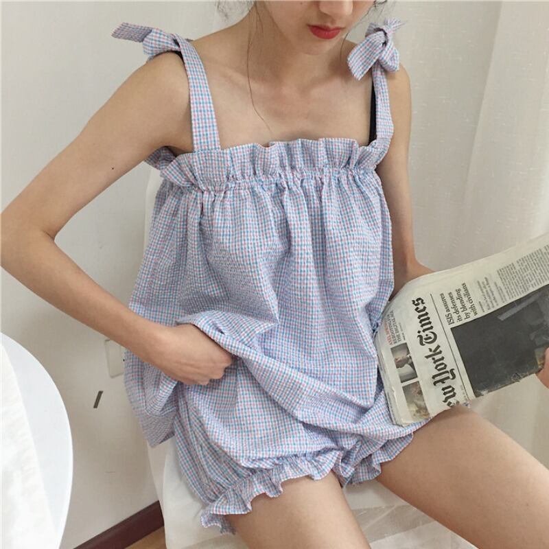 パジャマパンツ夏新作レディース甘くてキュートなラディッシュラディッシュカジュアルショーツパジャマスーツ 1号婦人57293187579