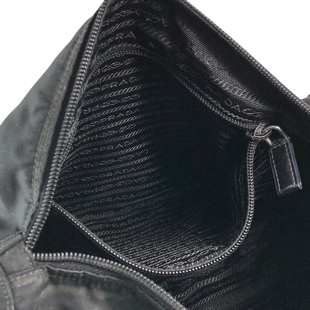 PRADA プラダ ショルダーバッグ ブラック トライアングルロゴ ナイロン ダブルポケット vintage ヴィンテージ オールド se4edp