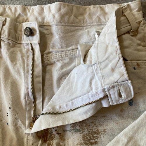 00s- Dickies ペインターパンツ ホワイト トリプルステッチ 無地 エルサルバドル製 34/32 pants 詳細写真8