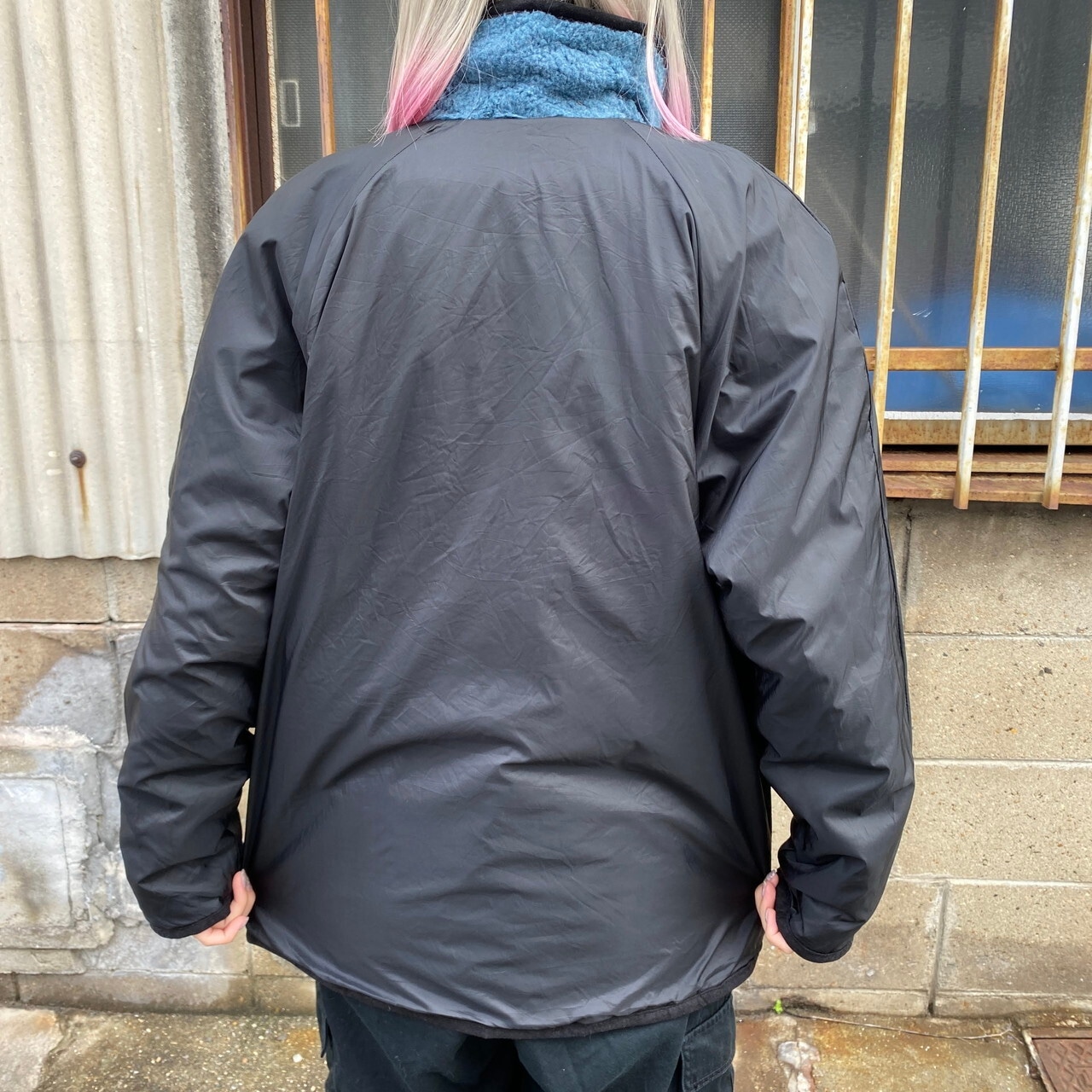 90年代 OUTBROOK 雪山柄 リバーシブル ボアブルゾン レディースL 