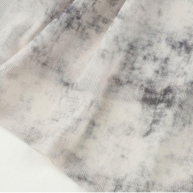 drape neck asymmetry cut-and-sew top L0189