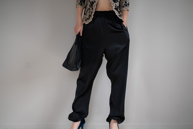 Silk Satin Wide Jogger Pant