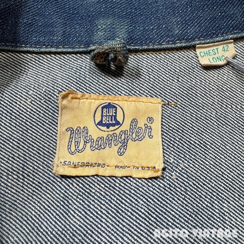 60s VINTAGE WRANGLER デニム ジャケット 縦ベル 24MJZ Wrangler - WRANGLER / ラングラー | 60s ヴィンテージ 後期ブルーベル