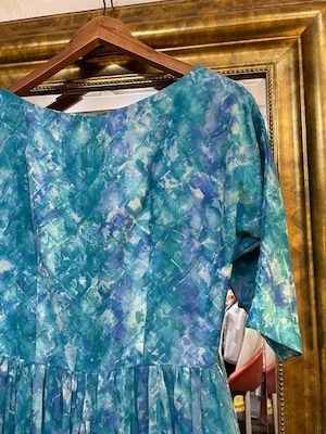 VINTAGE 50's blue chiffon dress