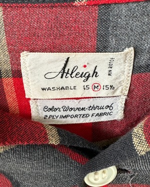 -Arleigh- Vintage 60s M Opencollar Check Shirt