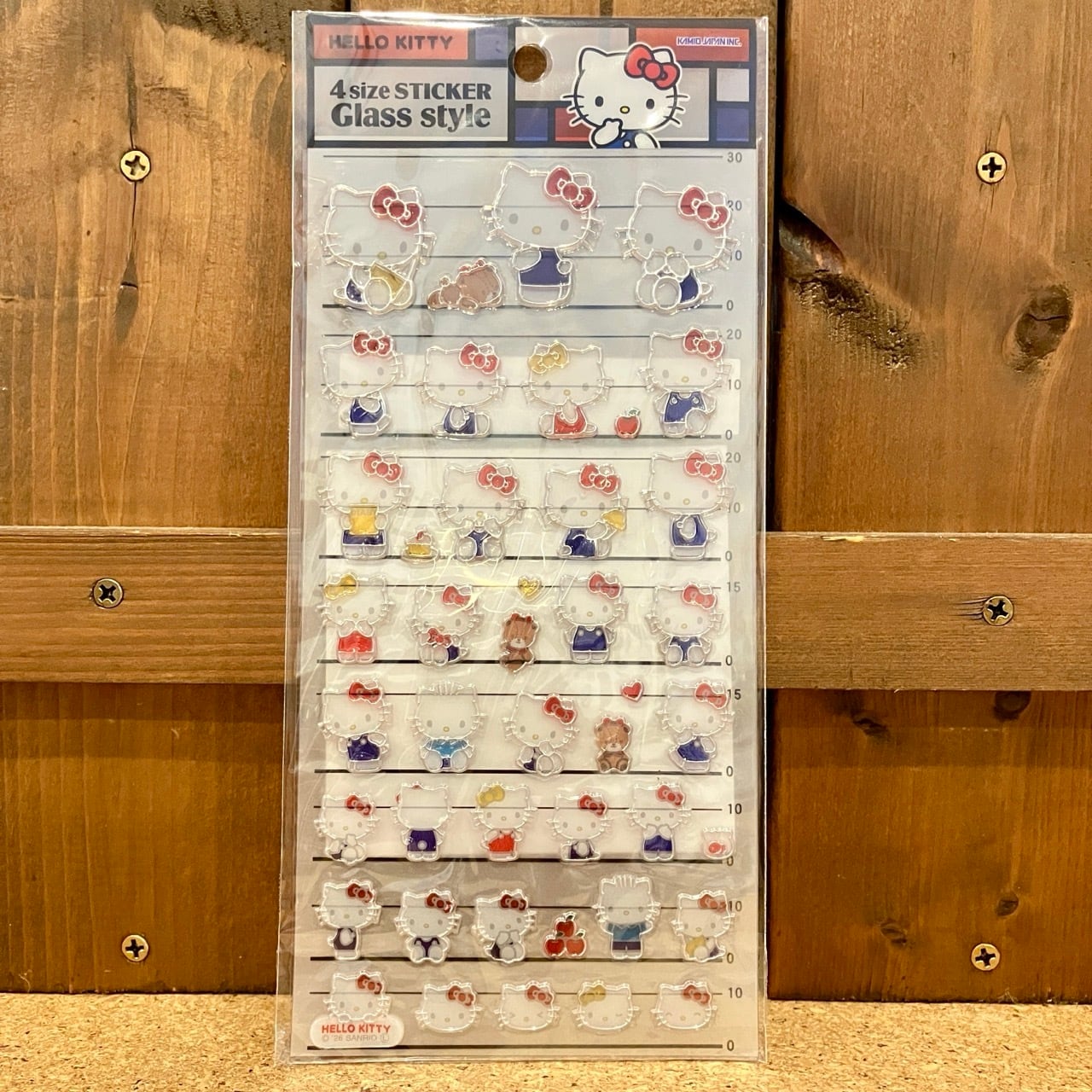 サンリオ Glass style ハローキティ 4サイズステッカー X12