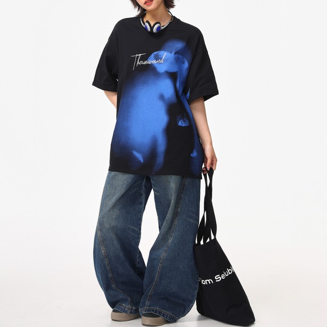 art-gradient short-sleeve tee　アートグラデーション半袖ティー　J2038
