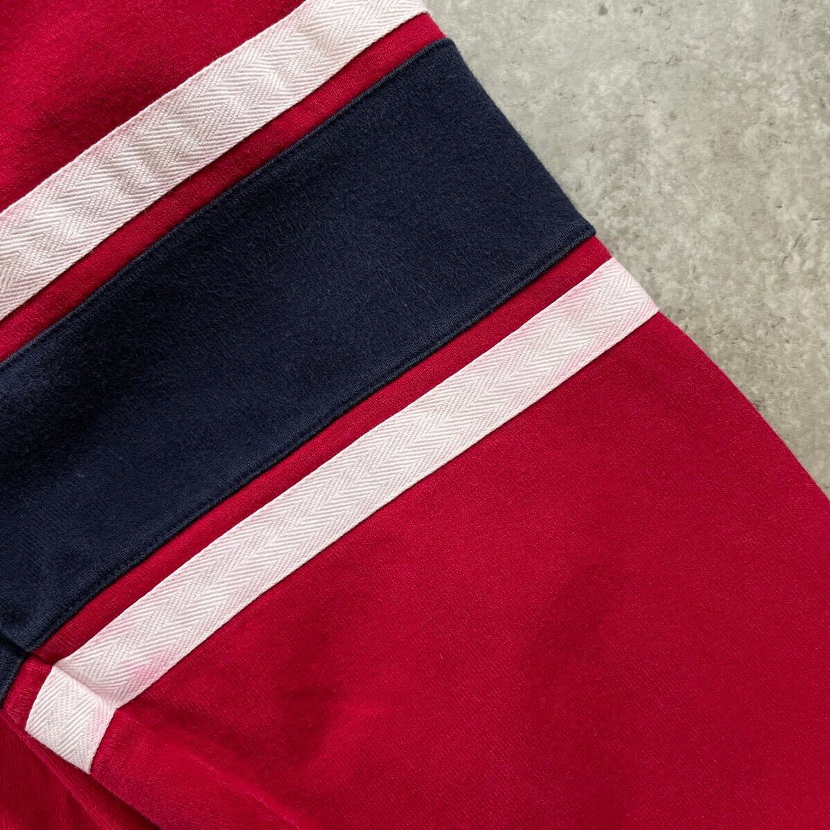 90年代 LANDS' END ランズエンド ライン入り ラガーシャツ メンズXL