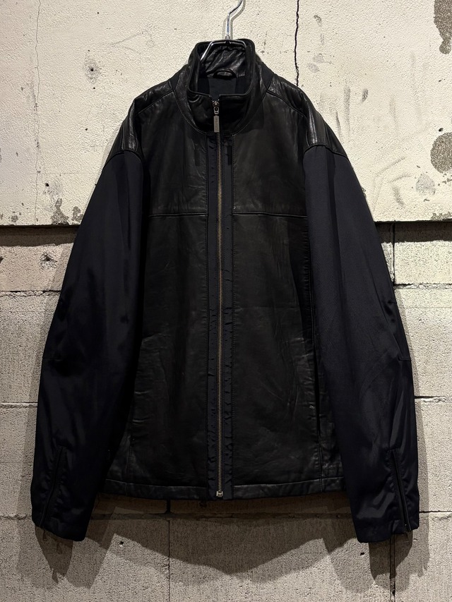【Caka otto】“Calvin Klein” Leather Switching Vintage Jacket