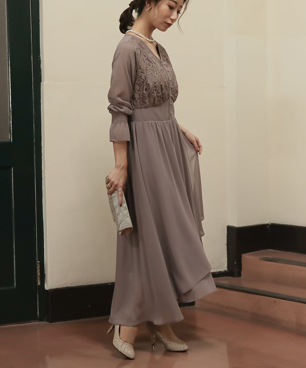 結婚式ドレス　お呼ばれドレス　パーティードレス　コンビワンピース　オケージョン パーティードレス 結婚式 ワンピース ドレス 結婚式ドレス お呼ばれ