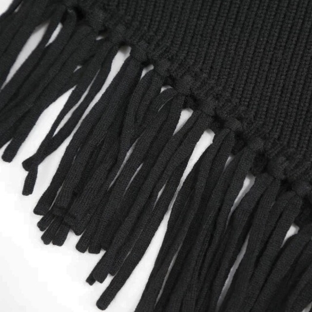 Fringe layered knit C1250