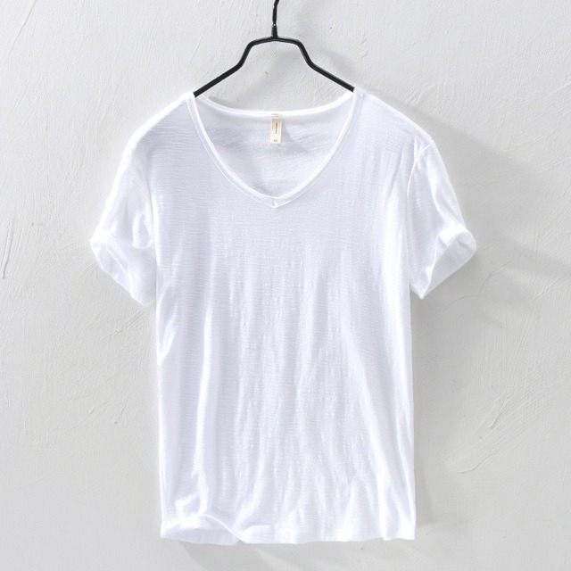 シンプル カラー 綿 薄手 半袖 Tシャツ