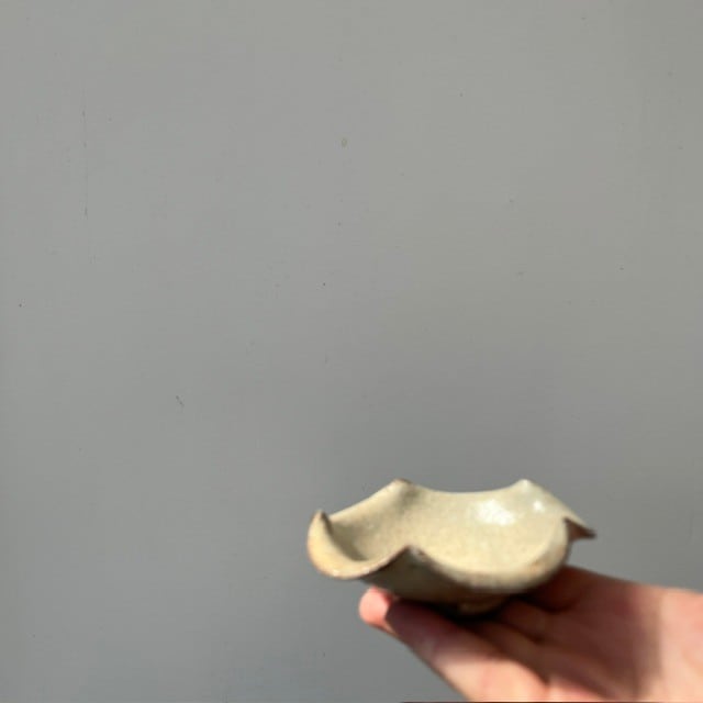 手島英則 粉引 輪花鉢 3号