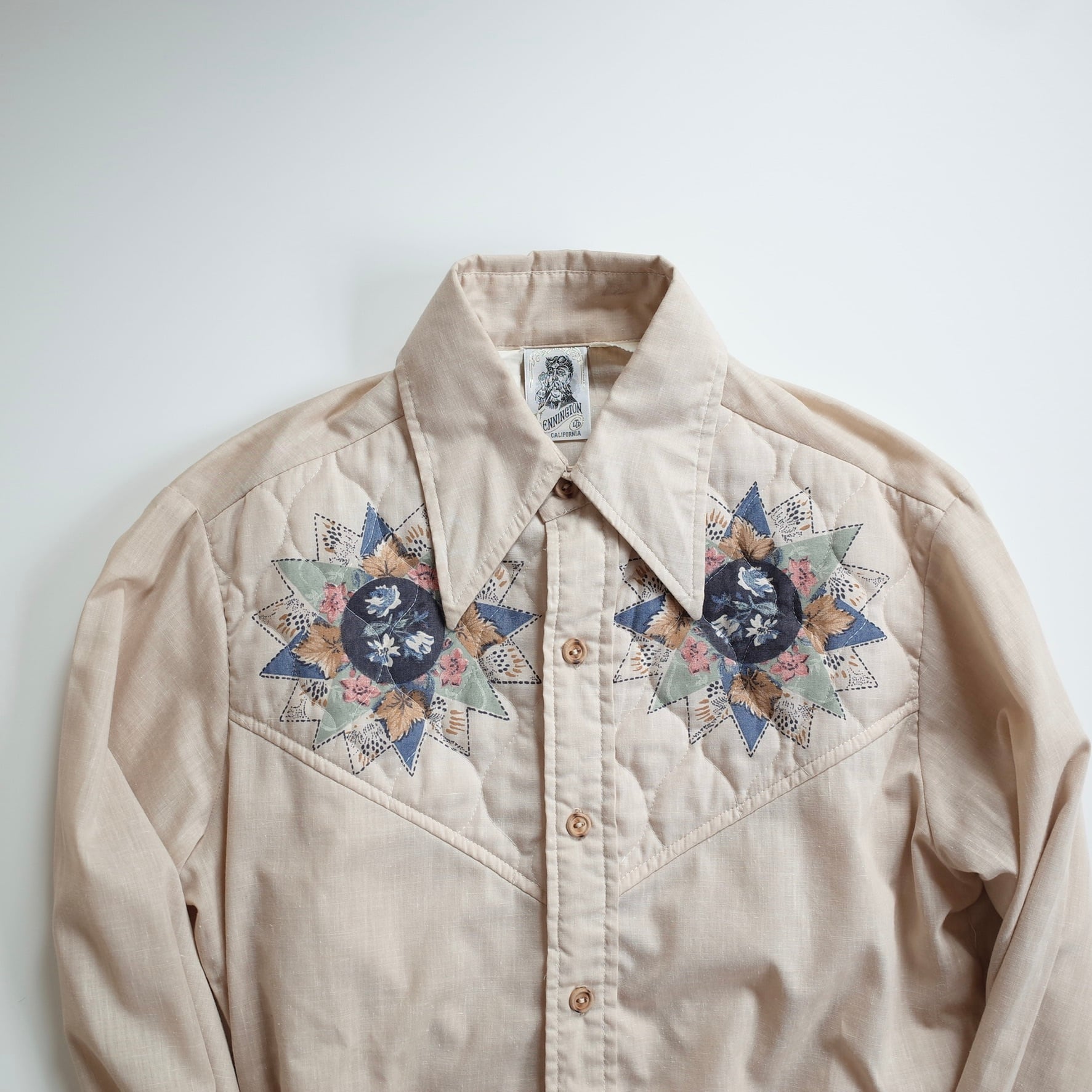 70s KENNINGTON flower patch western shirt