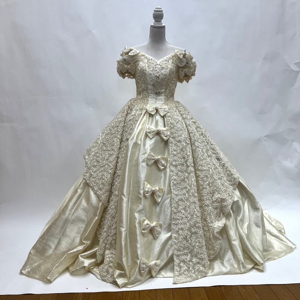 中古 カラードレス プリンセス 淡い黄色 9号 C-347