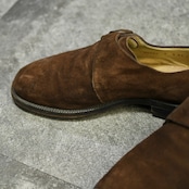 BALLY single monk strap brown suede shoes