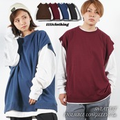 ＼SALE／◆スウェットベスト アンサンブル ロンTee◆ ms-1625-112