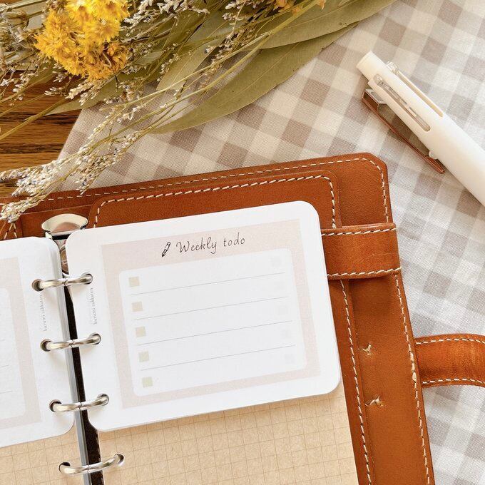 【はんぶんこリフィル上半分用】ミニ6サイズ/ウィークリーtodo