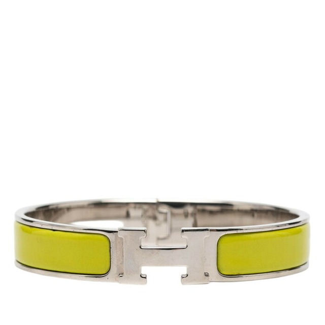 エルメス クリックH GM ブレスレット アニスグリーン シルバー金具 メタル エナメル レディース HERMES 【中古】