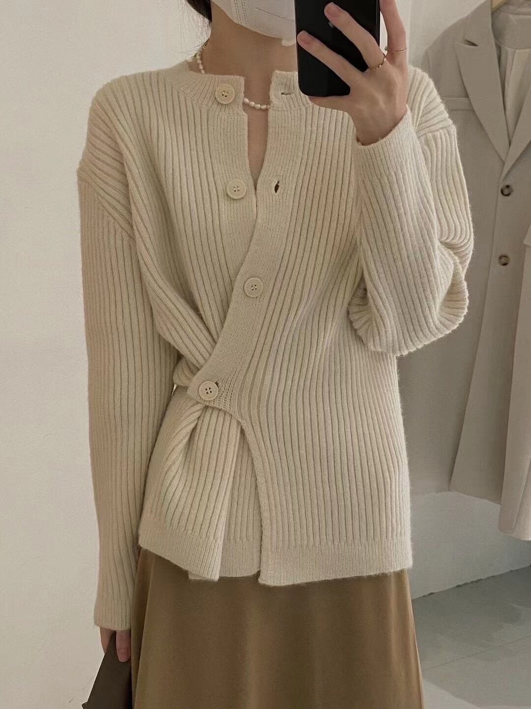 変形ニットカーデ   AJ1079-8116