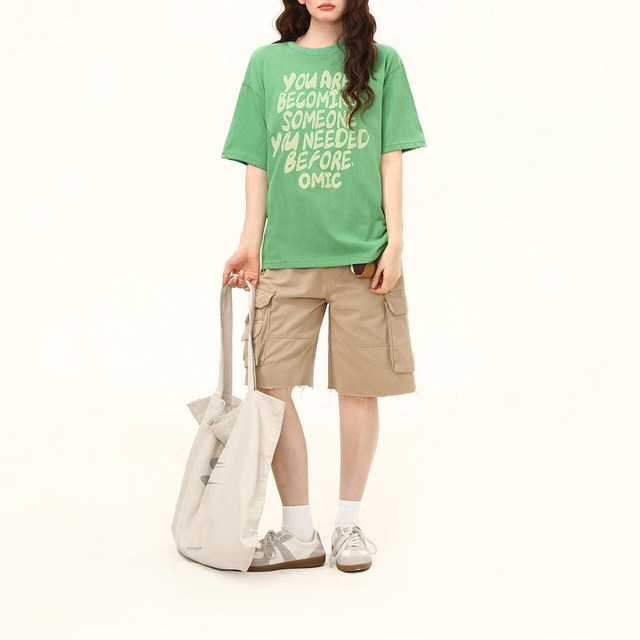 レトロレタリングアートプリントTシャツ 1col R02439