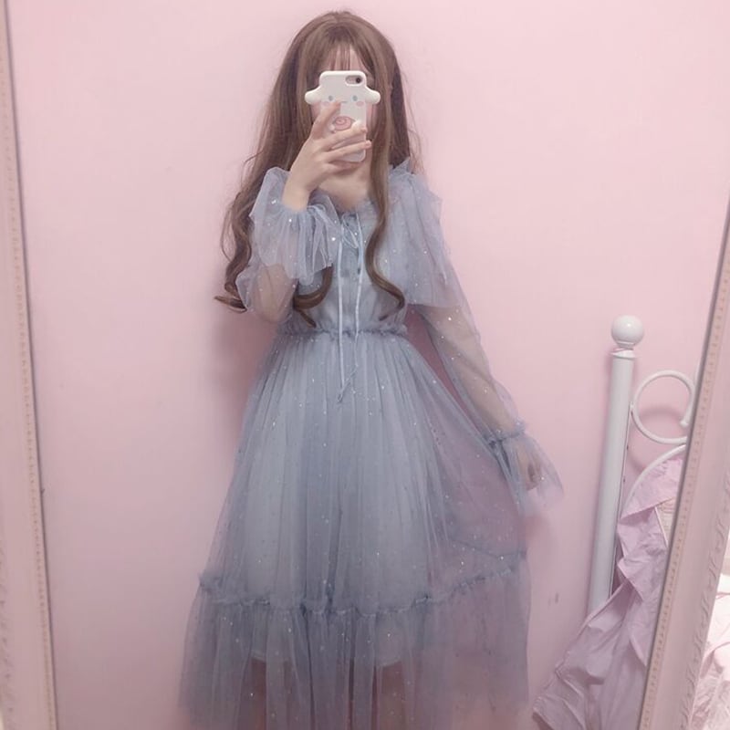 非常に妖精のメッシュレースドレス2020年春秋新作レディースバージョンの年齢を減らすスカートベースサスペンダースカート 萌量不足7116997311