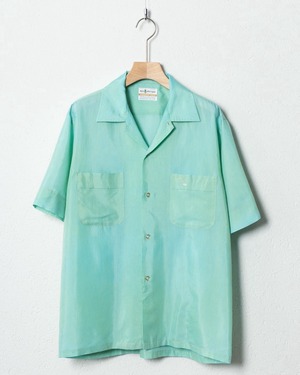 vintage permanent press open collar shirt / SIZE : M 15 1/2